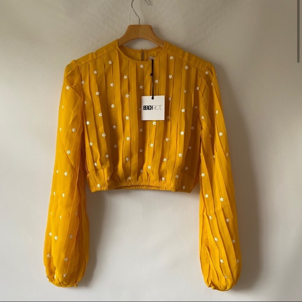 NEW Beach Riot Maddy Yellow Daisy Blouse Top - Picture 5 of 9